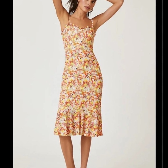 Hutch Anthropologie Selene floral ruffle hem underwire bust midi/maxi dress - Picture 1 of 11